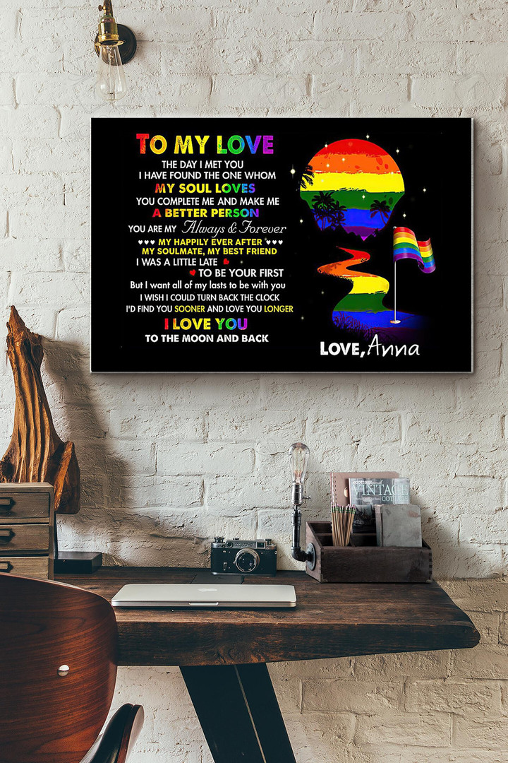 To My Love I Love You To The Moon And Back Lgbtqia Canvas Painting Ideas, Canvas Hanging Prints, Gift Idea Framed Prints, Canvas Paintings Wrapped Canvas 8x10