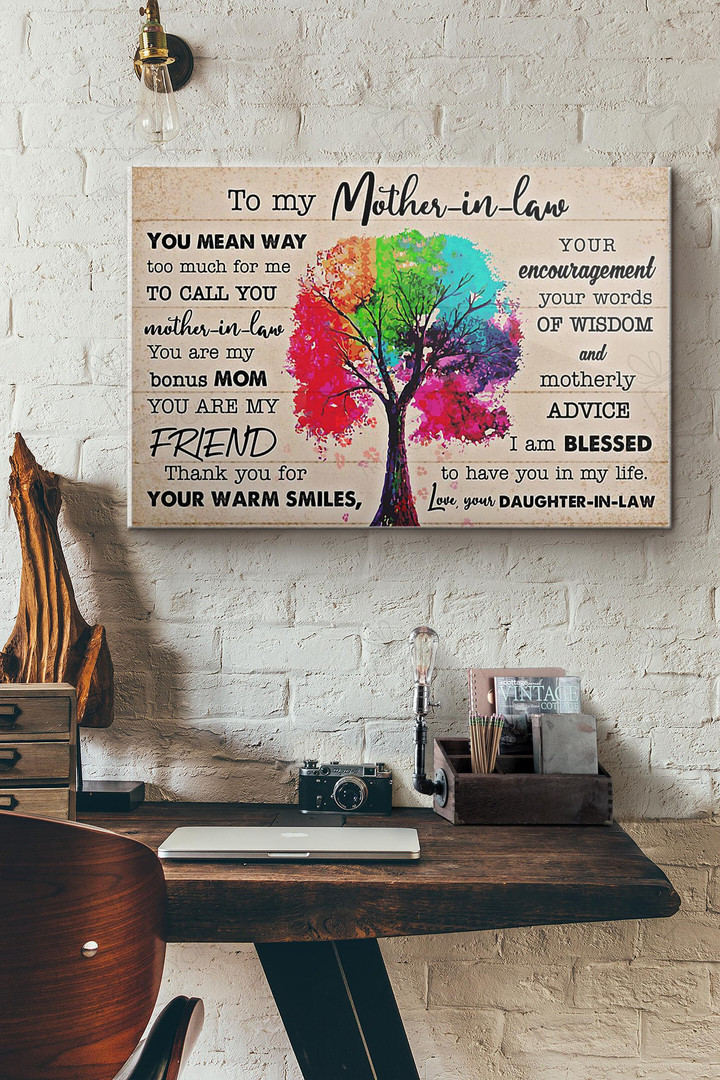 To My Mother In Law Daughter In Law Tree Canvas Painting Ideas, Canvas Hanging Prints, Gift Idea Framed Prints, Canvas Paintings Wrapped Canvas 8x10
