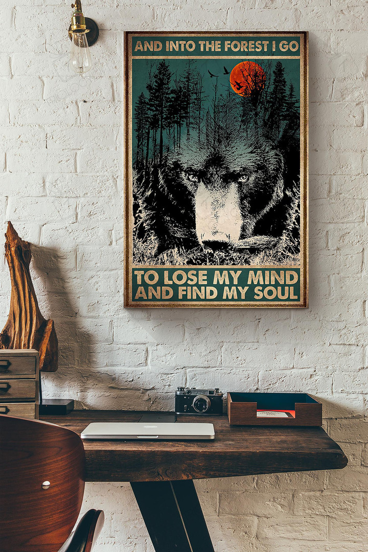 Wolf Looking Into The Forest I Lose My Mind Blood Moon Canvas Painting Ideas, Canvas Hanging Prints, Gift Idea Framed Prints, Canvas Paintings Wrapped Canvas 8x10