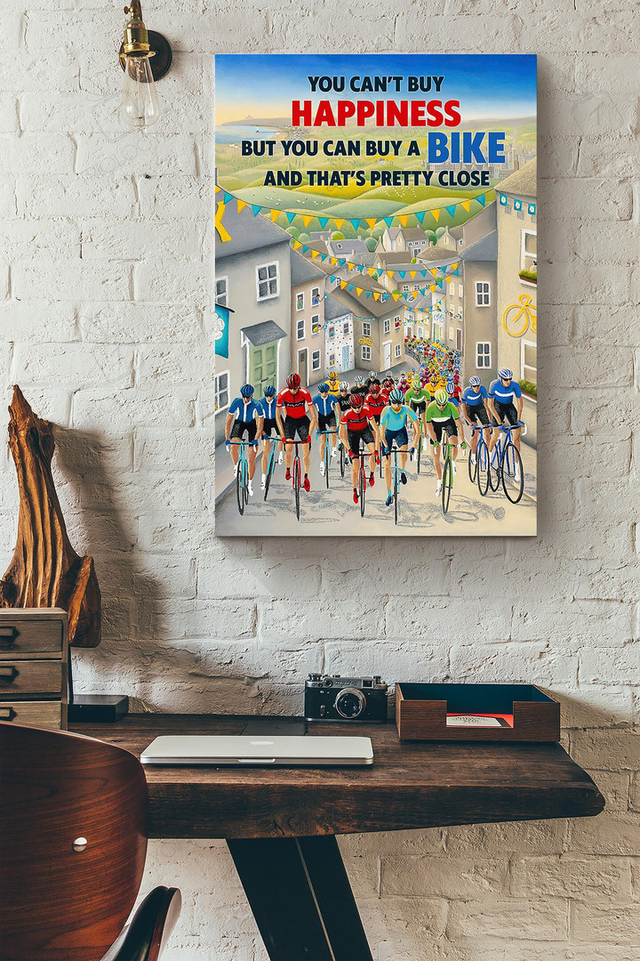 You Cant Buy Happiness Cycling Wrapped Canvas Wrapped Canvas 8x10
