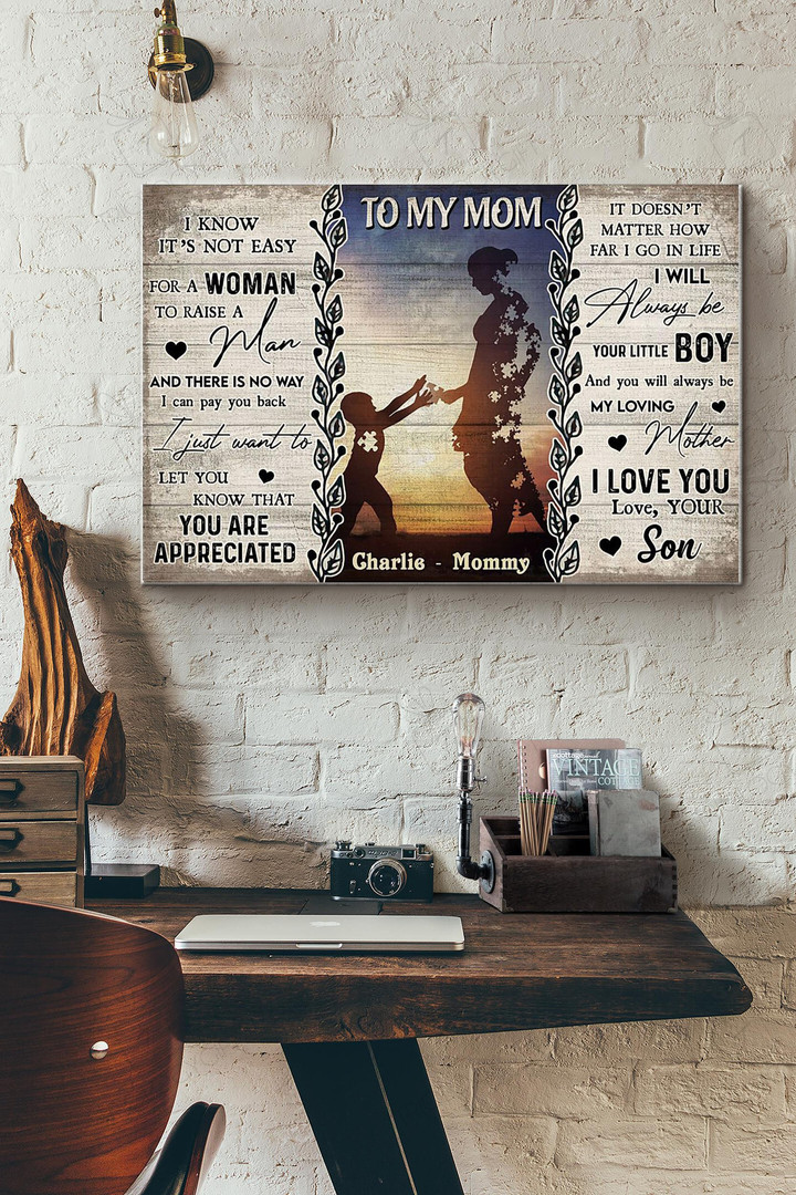 To My Mom I Will Always Be Your Little Boy Canvas Painting Ideas, Canvas Hanging Prints, Gift Idea Framed Prints, Canvas Paintings Wrapped Canvas 8x10