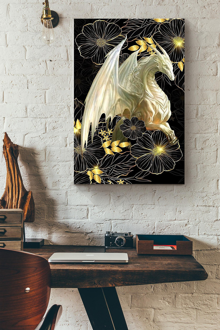 White Dragon Flowers Canvas Painting Ideas, Canvas Hanging Prints, Gift Idea Framed Prints, Canvas Paintings Wrapped Canvas 8x10