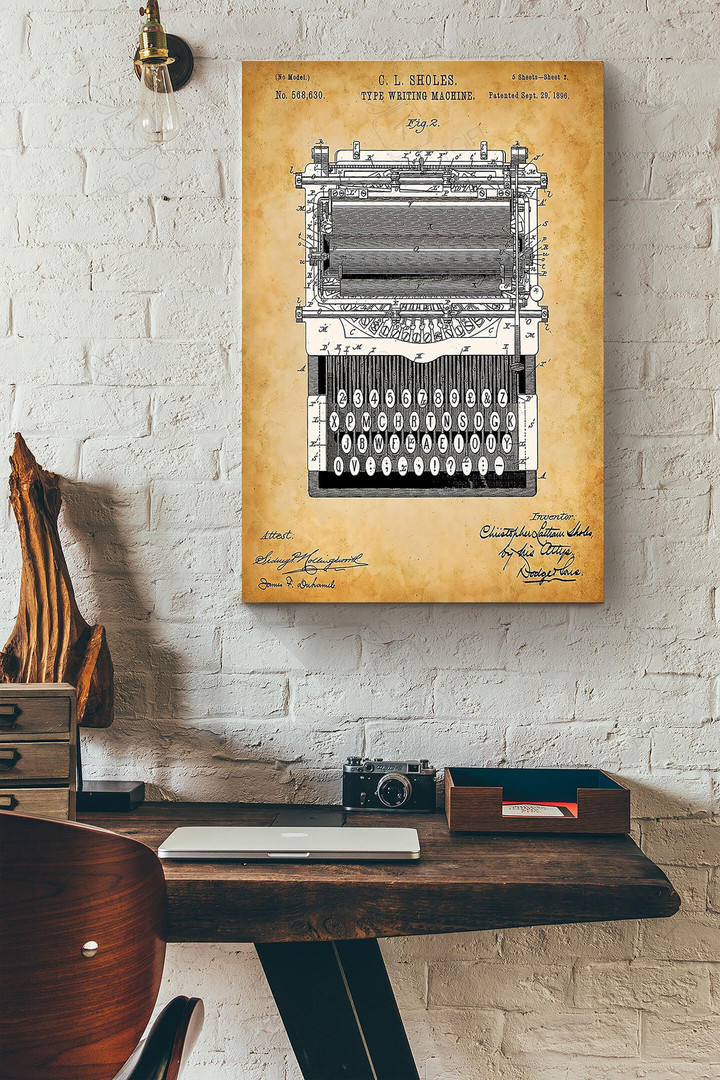 Writer Typewriter Vintage Wrapped Canvas Wrapped Canvas 8x10