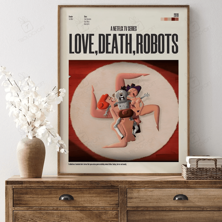 Love, Death & Robots Movie Tv Show Poster Print, Modern Illustration Film Posters, Vintage Retro Wall Art Home Decor Collectible Poster Gift