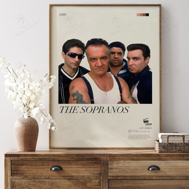 The Sopranos Movie Tv Show Poster Print, Minimalist Crime Drama Tony Soprano Fan Art Posters, Vintage Retro Wall Art Home Decor Print Poster