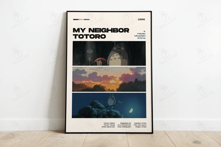My Neighbor Totoro Movie Poster, Modern Movie Poster Print, My Neighbor Totoro Poster Wall Decor, Digital Files, Hayao Miyazaki, Ghibli