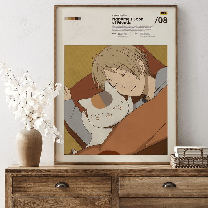 Natsume'S Book Of Friends Anime Movie Poster Print, Minimalist Manga Japanese Shoujo Posters, Vintage Retro Wall Art Home Decor Poster Gift
