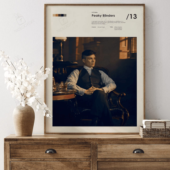 Peaky Blinders Movie Tv Show Fan Art Poster, Minimalist Modern Framed Posters, Vintage Retro Wall Art Home Decor Print Set Poster Gift