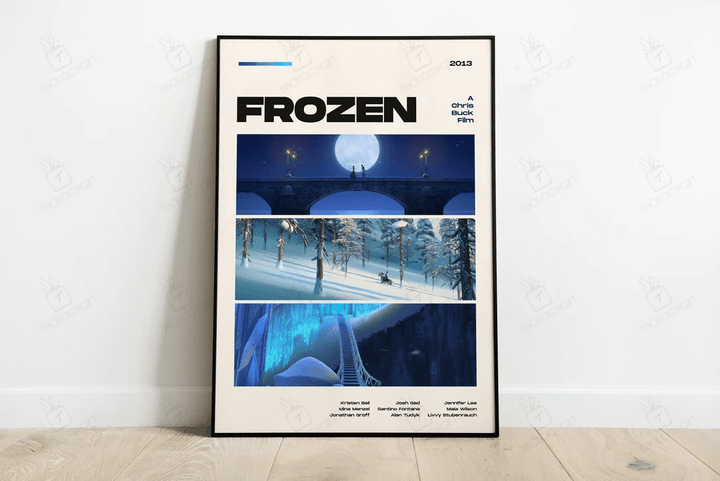 Frozen Movie Poster, Modern Movie Poster Print, Frozen Poster Wall Decor, Digital Files, Let It Go