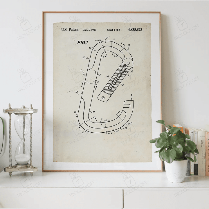 Snap-Hook Patent Drawing Print Digital Download, Vintage Art Patent Drawings Prints Store, Patents Wall Art Printable Poster Designs Gifts