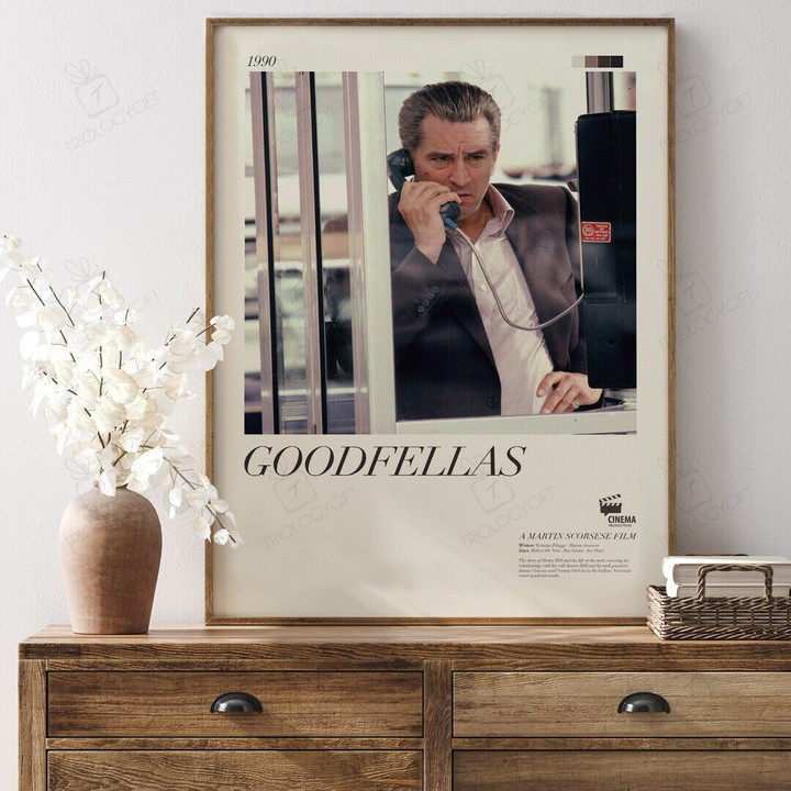 Goodfellas Movie Poster, Minimalist Modern Framed Martin Scorsese Posters, Classic Vintage Retro Wall Art Home Decor Print Set Poster Gift