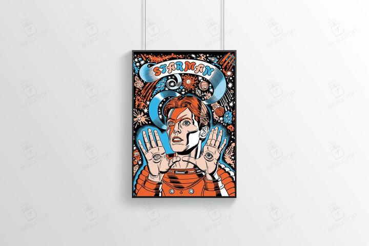 Dawid Bowie Poster Starman Poster Music Poster Music Lovers Home Decor Wall Decor Famous Wall Art Vintage Poster