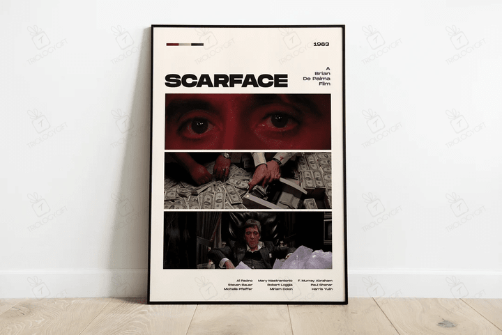 Scarface Movie Poster, Modern Movie Poster Print, Scarface Poster Wall Decor, Digital Files, Al Pacino