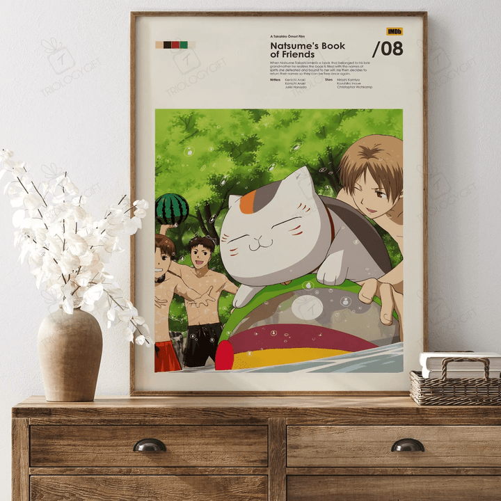 Natsume'S Book Of Friends Anime Movie Poster Print, Minimalist Manga Japanese Shoujo Posters, Vintage Retro Wall Art Home Decor Poster Gift