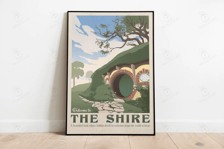 Lord Of The Rings Poster Lotr Shire Hobbiton Retro Travel Wall Art The Lord Of The Rings Middle Earth Travel Posters Lotr Travel Poster 16