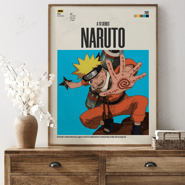 Naruto Anime Movie Poster Print, Minimalist Manga Uzumaki Akatsuki Character Fan Art Posters, Vintage Retro Wall Art Home Decor Poster Gift