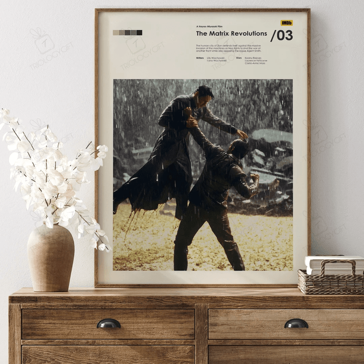 The Matrix Revolutions Sci-Fi Movie Poster Print, Modern Film Quote Posters, Vintage Retro Wall Art Home Decor Framed Cinematic Poster Gift