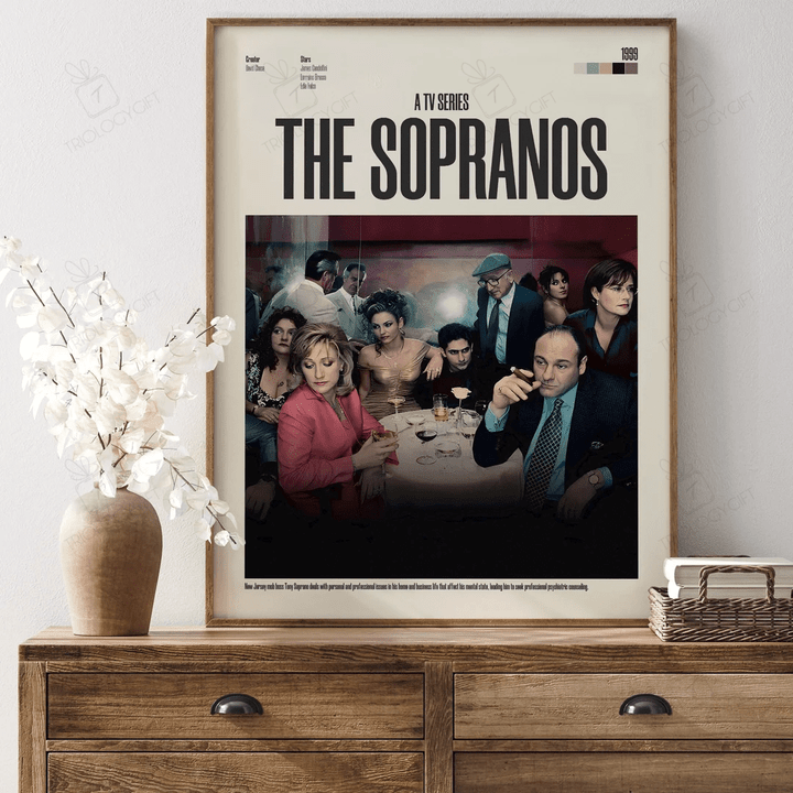 The Sopranos Movie Tv Show Poster Print, Minimalist Crime Drama Tony Soprano Fan Art Posters, Vintage Retro Wall Art Home Decor Print Poster