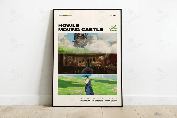 Howl'S Moving Castle Movie Poster, Modern Movie Poster Print, Howl'S Moving Castle Poster Wall Decor, Digital Files, Hayao Miyazaki, Ghibli