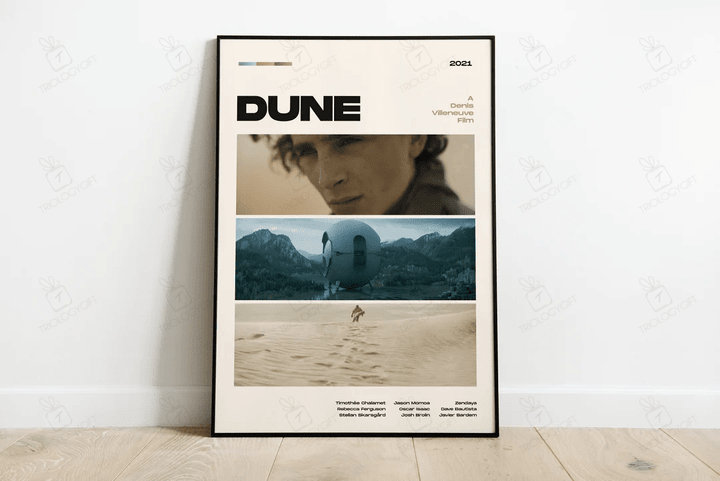Dune Movie Poster, Modern Movie Poster Print, Dune Poster Wall Decor, Digital Files, Timothee Chalamet, Zendaya