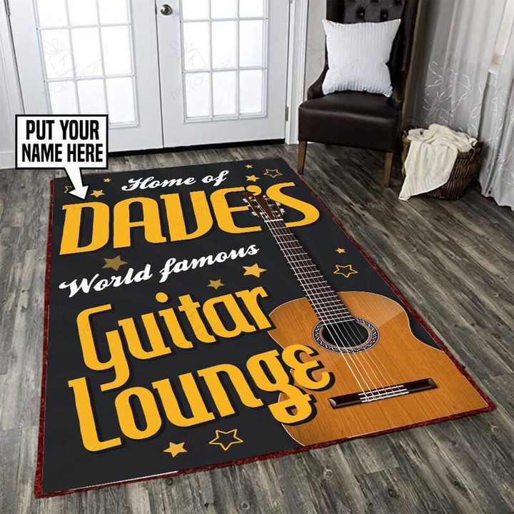 Guitar Area Rugs Personalized Home Guitar Rooms Carpet Hot Rod Rug For Garage, Automotive Garage Rug