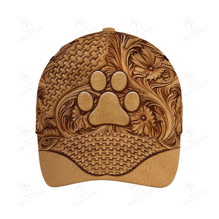 Dog Leather Embossed Baseball Cap Classic Hat - Unisex Sports All Over Print Adjustable Cap - Gift For Dog Lover