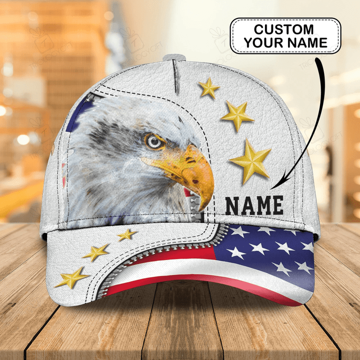 Customized Eagle US Flag Hat Proud American Cap Patriotic Gifts For Veterans