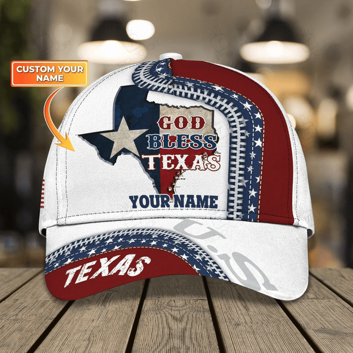 Personalized 3D All Over Print Texas Cap, Baseball Cap God Bless Texas, Pray For Texas Cap Hat