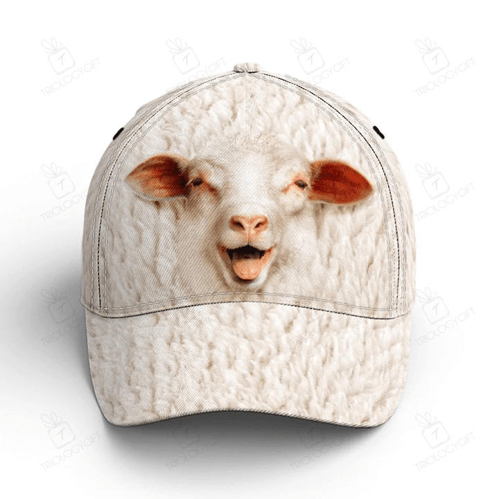 Sheep Head And Body 3D Baseball Cap Funny Classic Hat - Unisex Sports Adjustable Cap - Gift For Men And Women