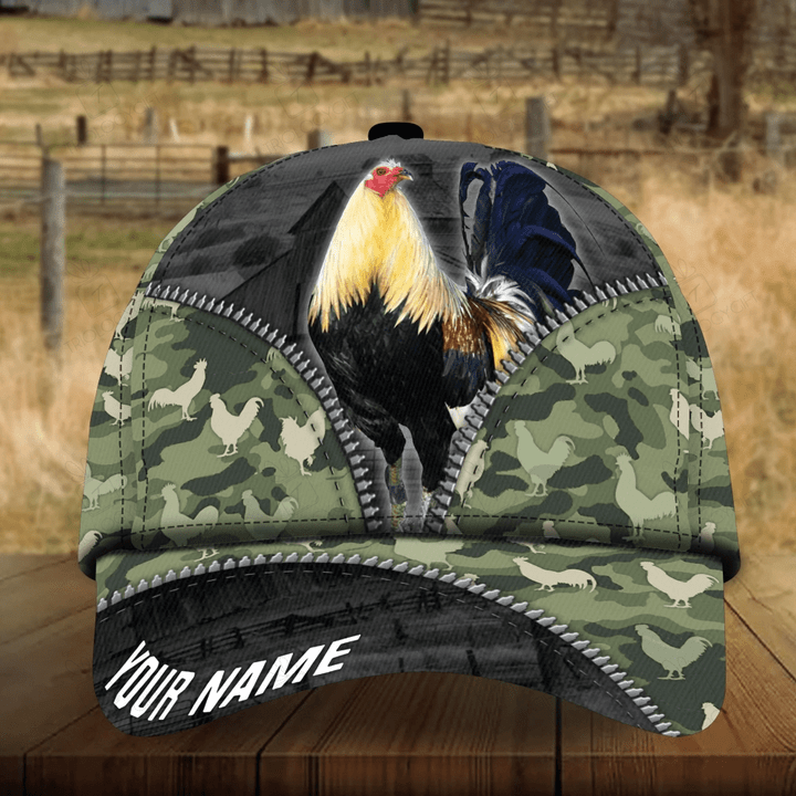 Personalized Full Printed 3D Hat Premium Unique Cap Camo Pattern Rooster, Chicken Cap Hat, Gift To Rooster Lover