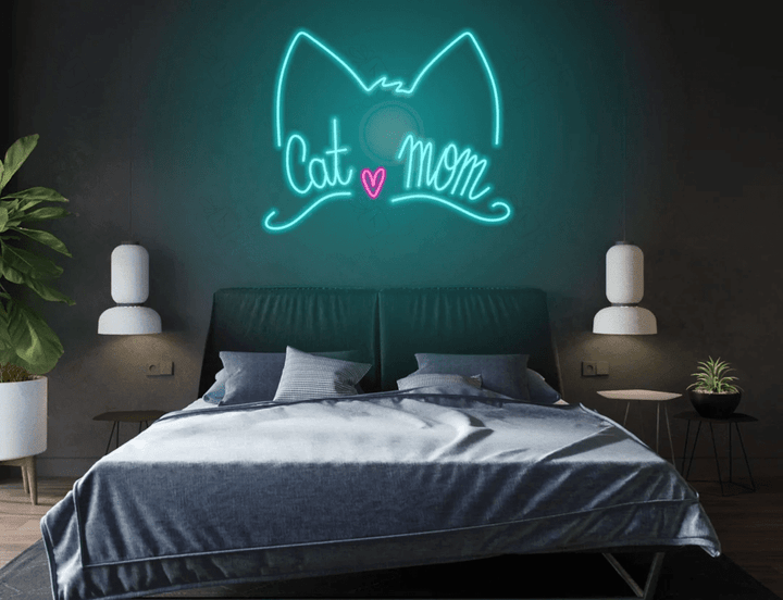Cat Mom Neon Sign, Cat Led Sign, Animal Neon Sign, Pet Neon Sign, Bedroom Decor, Custom Neon Sign, Gift For Lover, Wall Art, Wall Neon Sign
