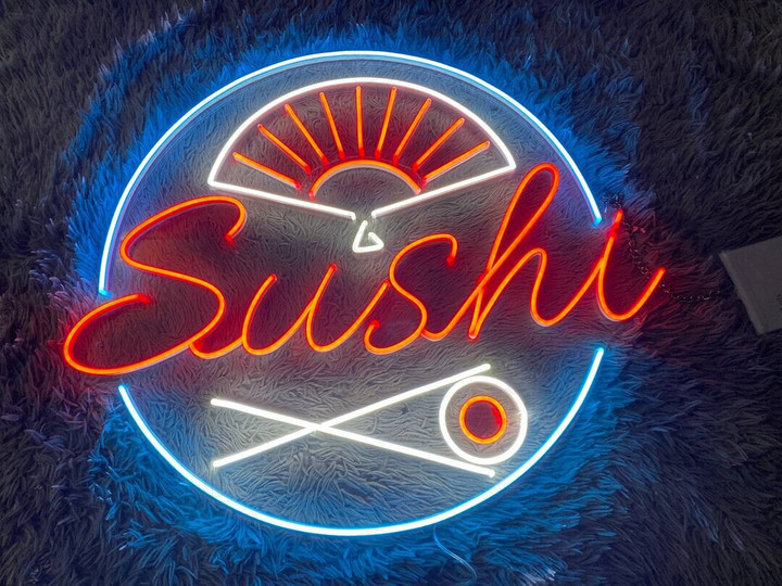 Sushi Neon Sign, Sushi Led Sign, Sushi Led Sign, Custom Neon Sign, Home Decor, Restauran Neon Sign, Entrance way decor