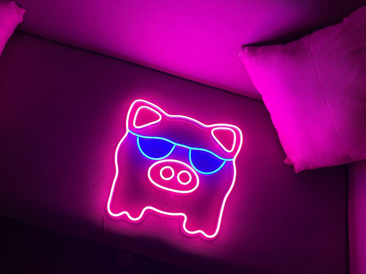 Pig Led Sign, Mini Pig Led Sign, Wall Decor, Bar Neon Sign, Custom Neon Sign, Restaurant Led Sign, Best Gifts, Mini Pig Led Signs