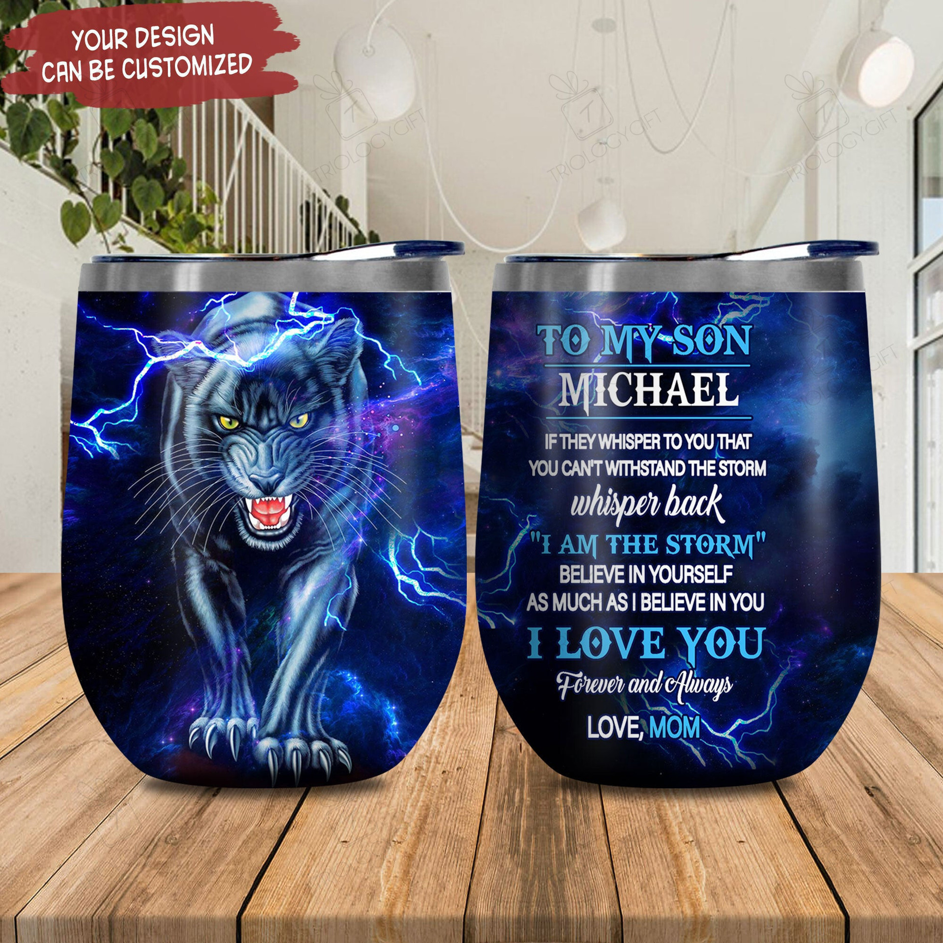 Personalized Black Panther To My Son Htq3011001 Stainless Steel Tumbler