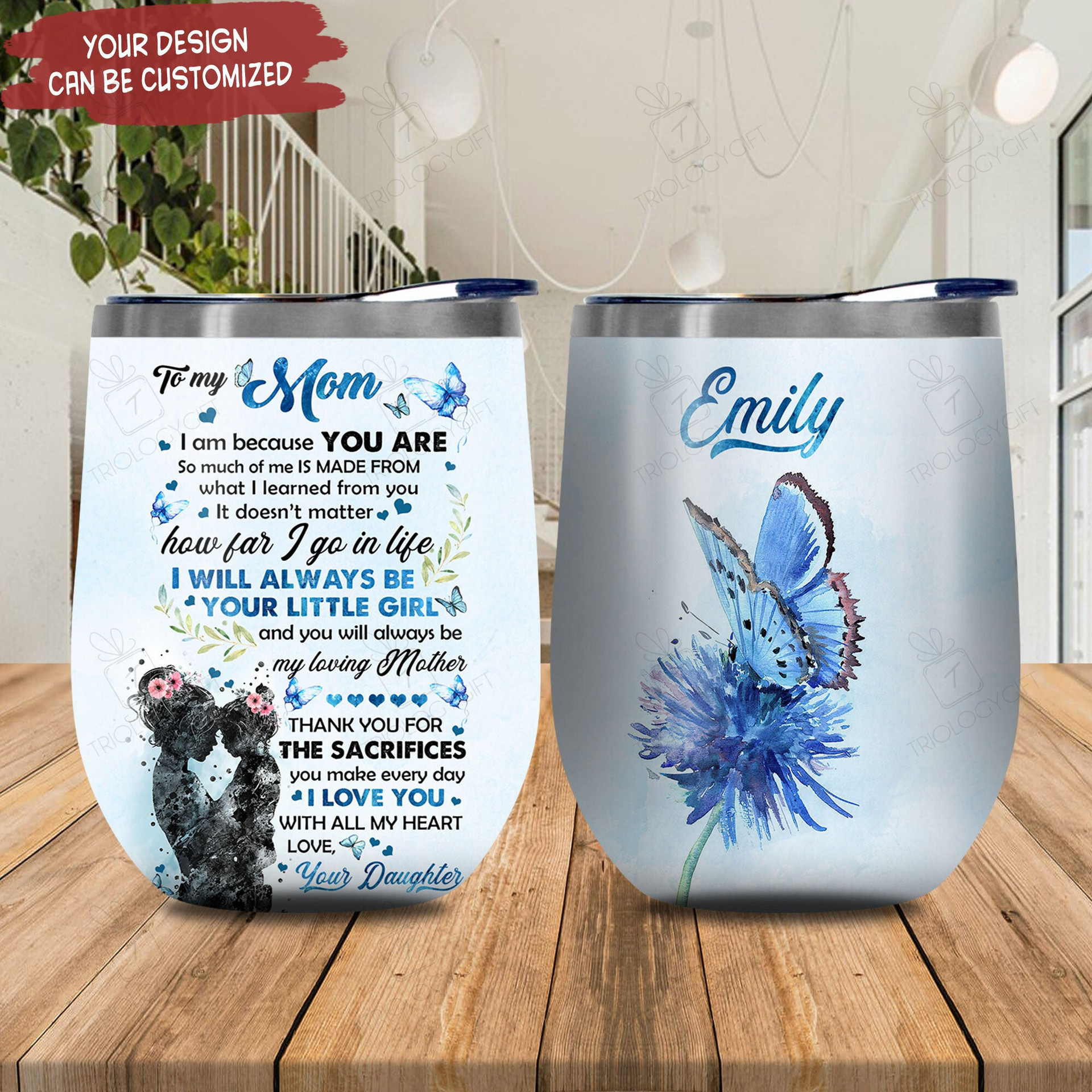 Personalized To My Mom Butterfly Pyr2301008z Stainless Steel Tumbler