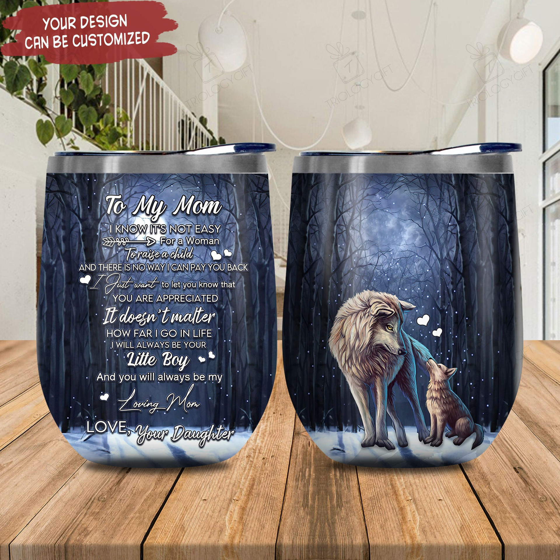 Personalized Wolf Daughter To My Mom Kd2 Hal2903005z Stainless Steel Tumbler
