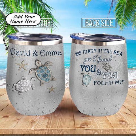 Married Turtle Personalized Married Turtle Couple Gift Wine Tumbler Personalized Tumb ...