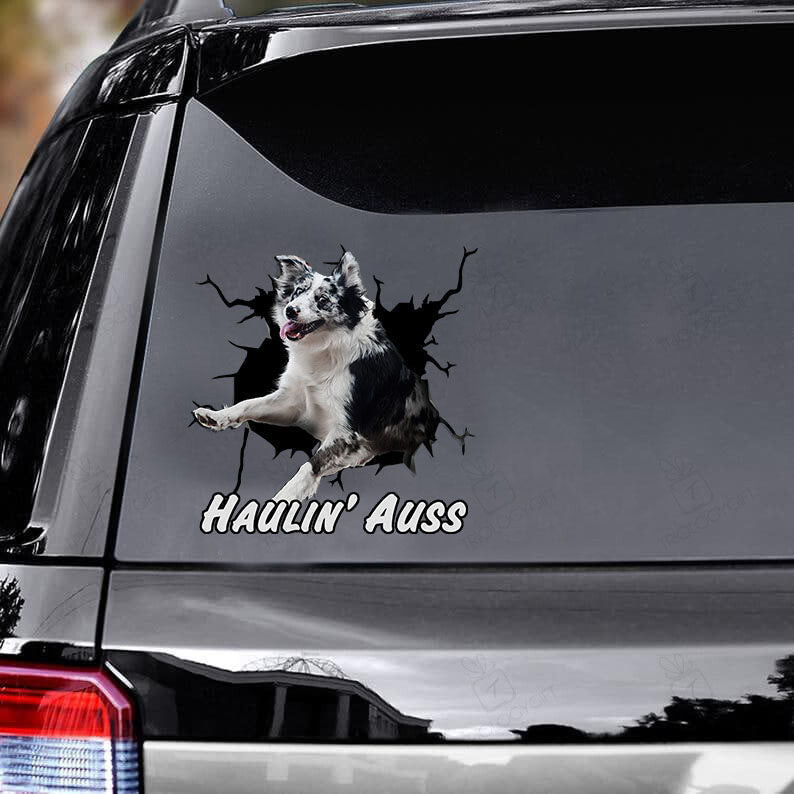 Australian Shepherd Car Decals, Hight Quality Haulin' Auss Dogs Decals Lover, Custom Car Decals 12x12IN 2PCS