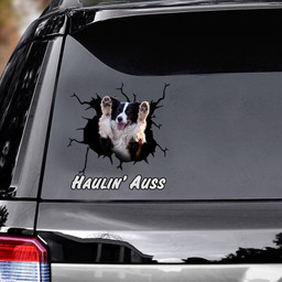 Cute Haulin' Auss Australian Shepherd Crack Car Decals, Dogs Decals Lover, Funny Car Decals 12x12IN 2PCS