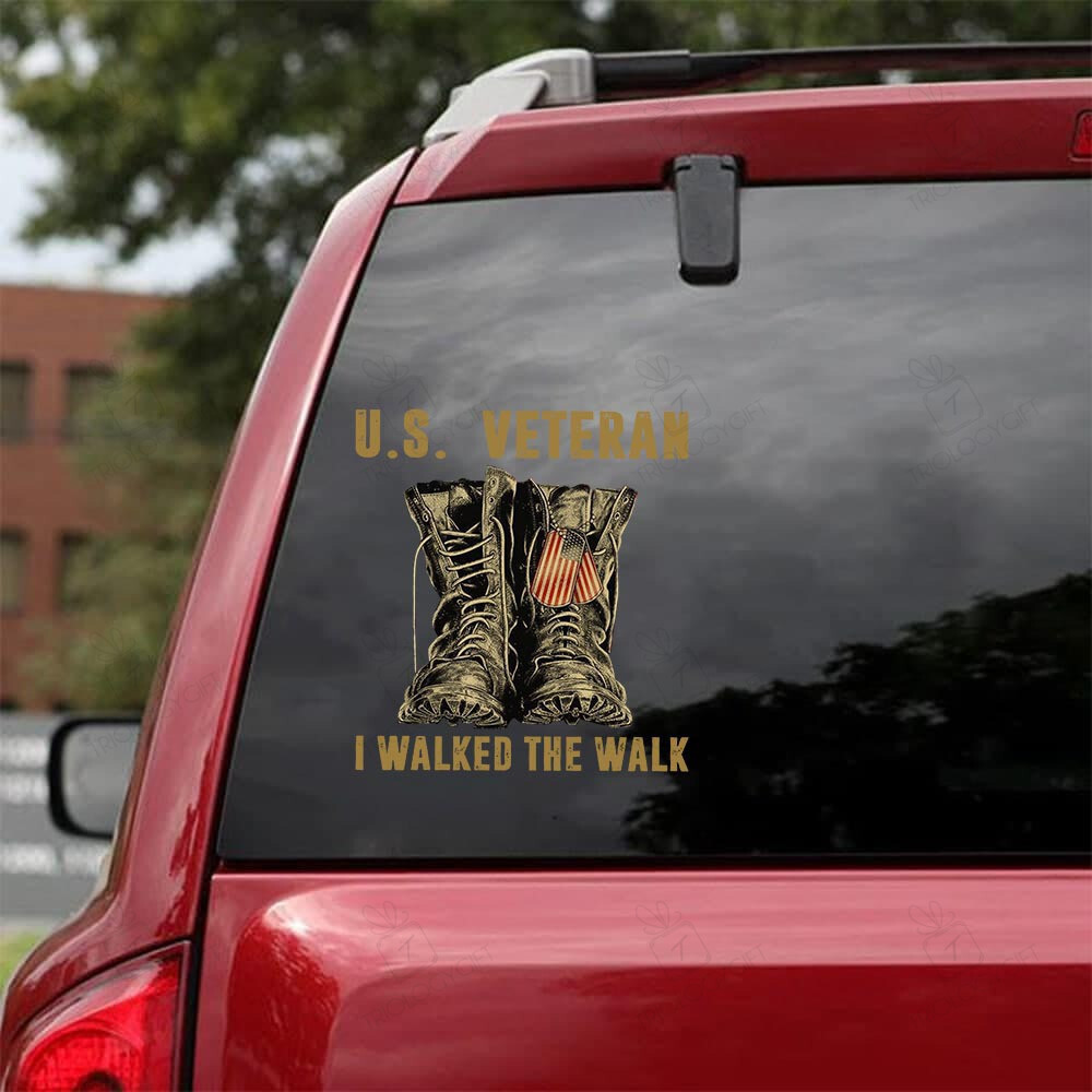 Veteran Crack Decal For Car Window Humor Car Decals Gift Tag, Custom Family Car Stickers 12x12IN 2PCS