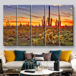 Arizona Large Sonoran Desert Multi Panel Wall Art Mutil Panel Canvas 5PIECE(60x36)