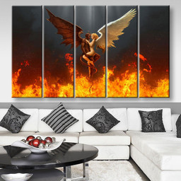 Devil and Angel Multi Panel Wall Art Mutil Panel Canvas 5PIECE(80x48)