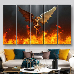 Devil and Angel Multi Panel Wall Art Mutil Panel Canvas 5PIECE(60x36)