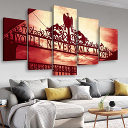 You ll Never Walk Alone Liverpool Fc Anthem Shankly Gates Anfield Red 1 Sport Multi Panel Wall Art Mutil Panel Canvas 5PIECE(Mixed 16)