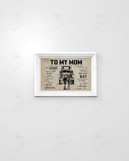 To My Mom Truck Print Son Horizontal And Gift For Wall Decor Visual Art Poster 18x12in