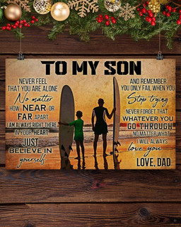 Surfing To My Son Horizontal And Wall Decor Visual Art Poster 40x27in
