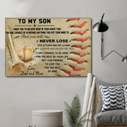Th Baseball And To My Son Wall Decor Visual Art Poster 24x16in