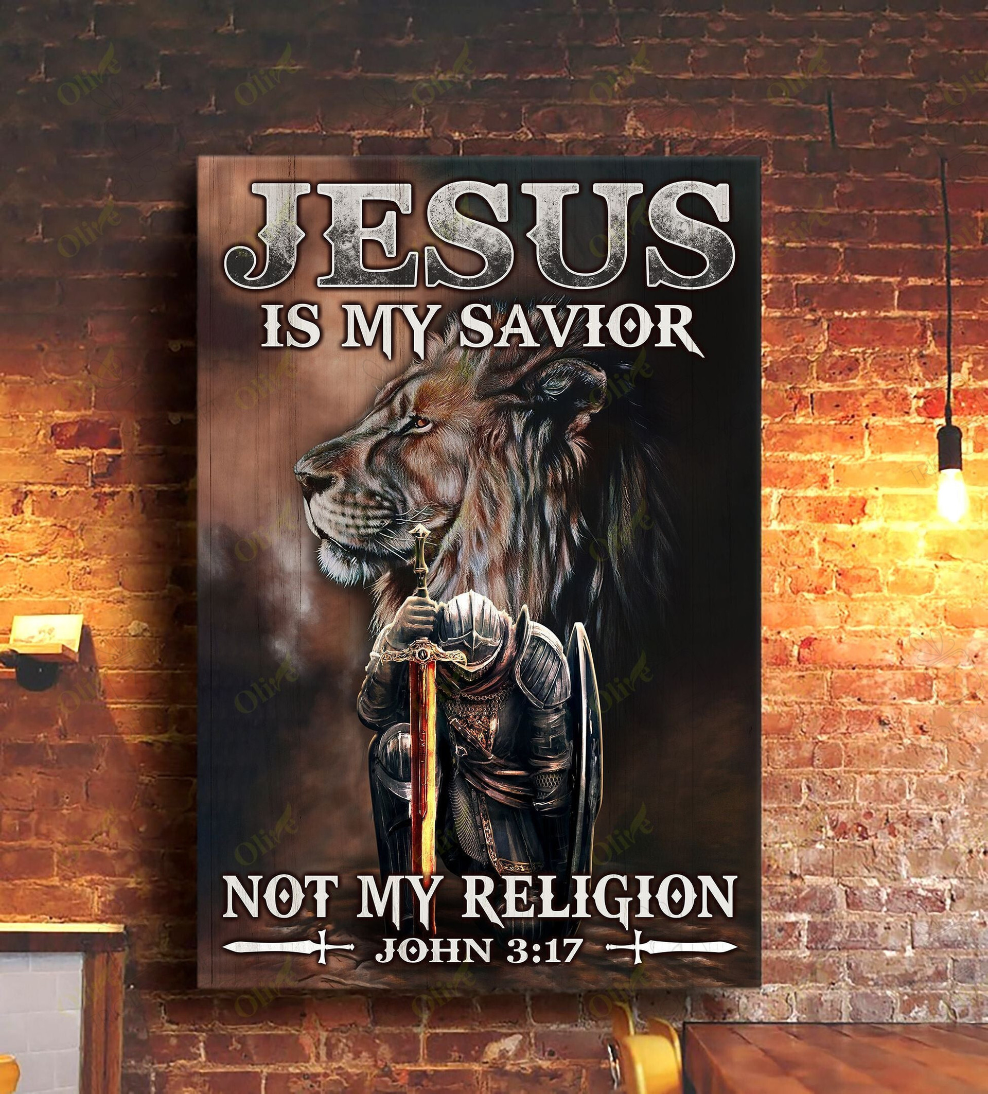 Jesus Is My Savior Not Religion Easter And Wall Decor Visual Art Gift Idea For Home Mom Gifts Father Day Dad Poster 12x18in