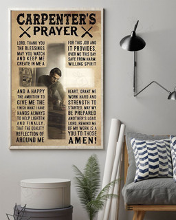 Carpenters Prayer God Easter And Wall Decor Visual Art Dad Gifts Mothers Days Mom Father Gift Idea For Home Poster 16x24in
