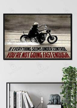Motorcycle Everything Seems Under Control For Garage Decor Motobike Retro Print Rider Framed Matte Canvas 20x30